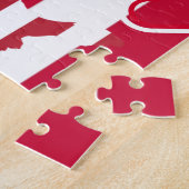 統一された州 – 米国の地図とワシ国旗 – ハート ジグソーパズル (側面)