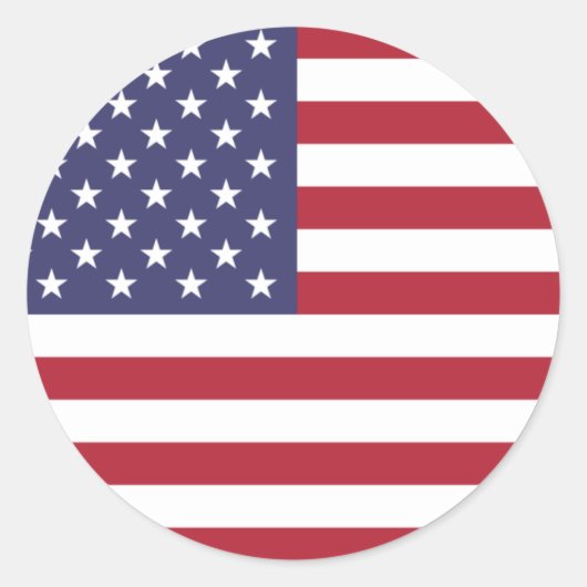 統一された州/米国国旗、米国/米国 ラウンドシール (正面)