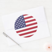 統一された州/米国国旗、米国/米国 ラウンドシール (封筒)