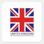 統一された王国 – ユニオンジャック国旗 スクエアシール (正面)