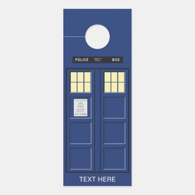 統一された王国 – Blue Police Public Call Box 1 ドアノブサイン (正面)