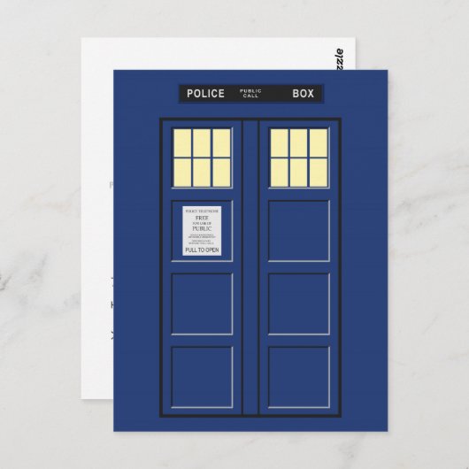 統一された王国 – Blue Police Public Call Box 1 ポストカード (正面/裏面)