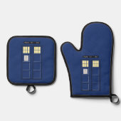 統一された王国 – Blue Police Public Call Box 1 鍋つかみ&鍋敷きセット (正面)