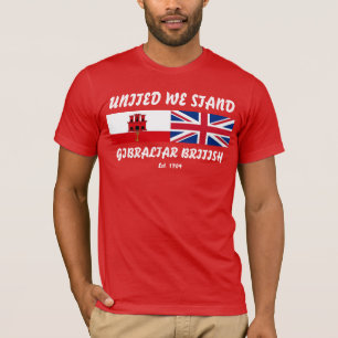 統一された私達はジブラルタルイギリスのTシャツを立てます Tシャツ