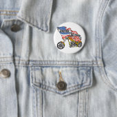 統一された私達はバイクもしくは自転車に乗る人を立てます 缶バッジ (インサイチュ)