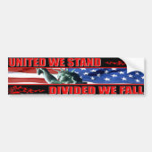 統一された私達は私達をころびます立てましたり及び分けました バンパーステッカー (正面)