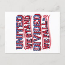 統一された私達は、分けられて私達郵便はがきころびます立ちます