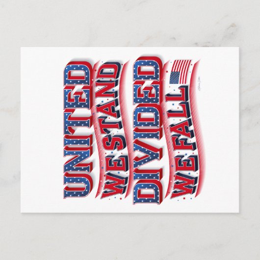 統一された私達は、分けられて私達郵便はがきころびます立ちます シーズンポストカード (正面)