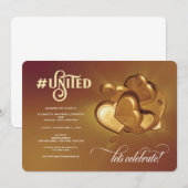 統一された金ゴールドパーティの招待状 案内状 (正面/裏面)