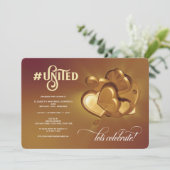 統一された金ゴールドパーティの招待状 案内状 (スタンド正面)