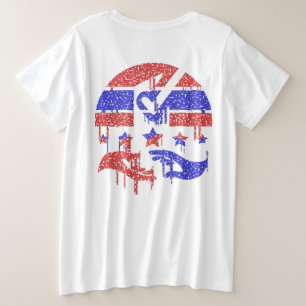 統一の手 プラスサイズTシャツ