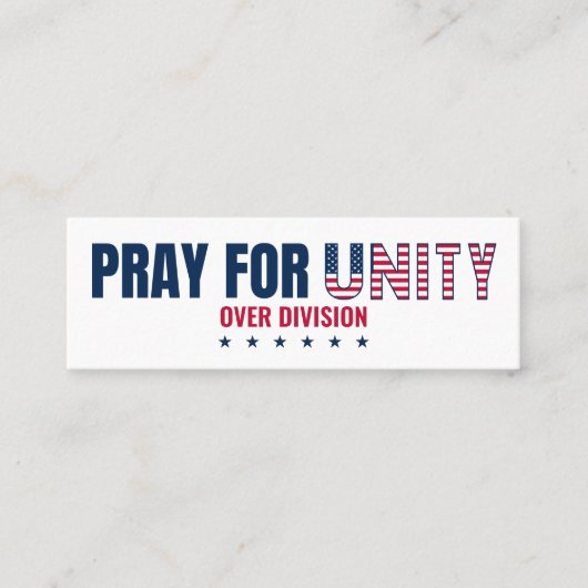 統一よりも祈りを 分割ブックマークミニ スキニー名刺 (正面)