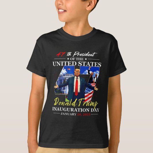 統一国家の47代大統領 トランプ就任式 Tシャツ (正面)