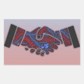 統一政治民主党及び共和党ステッカー 長方形シール (正面)