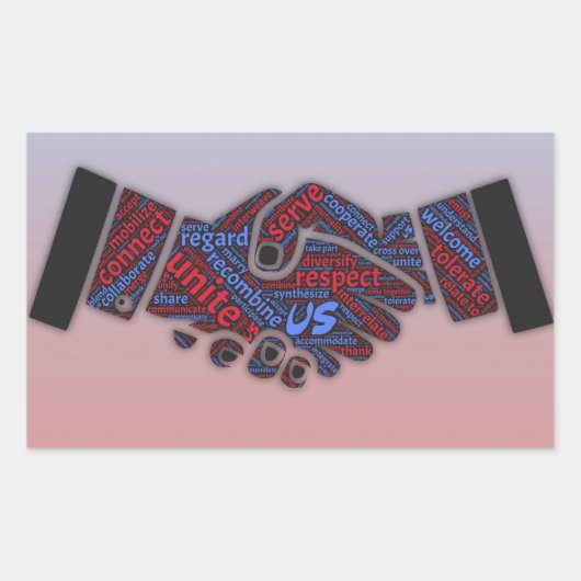 統一政治民主党及び共和党ステッカー 長方形シール (正面)