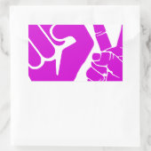 統一,愛と平和,団結_ 長方形シール (バッグ)