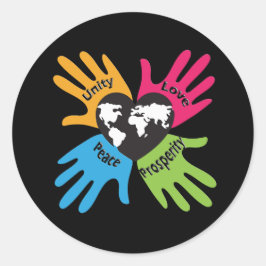 統一，愛，平和，繁栄 ラウンドシール