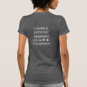 統合失調症シルバー認識度リボンエンジェルシャツ Tシャツ (裏面)