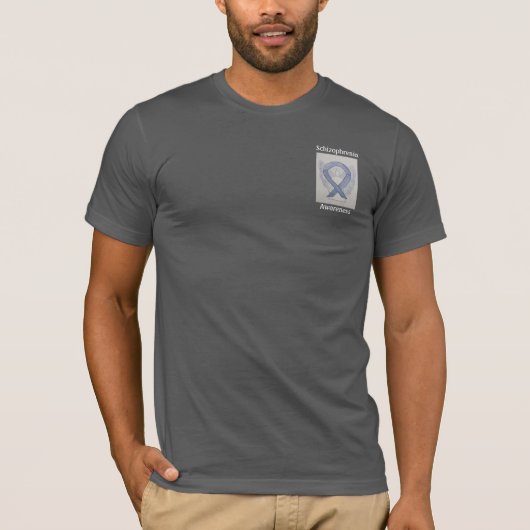統合失調症シルバー認識度リボンエンジェルティー Tシャツ (正面)