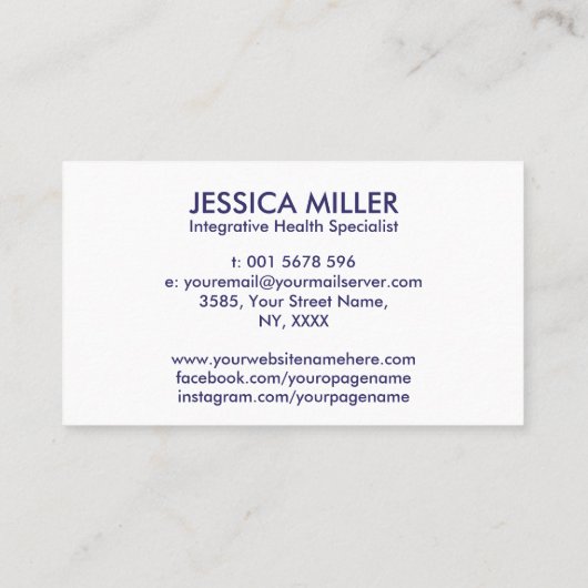 統合治癒十字型 – 機能医学 名刺 (裏面)