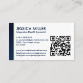統合的ウェルネス – 機能医学 名刺 (裏面)
