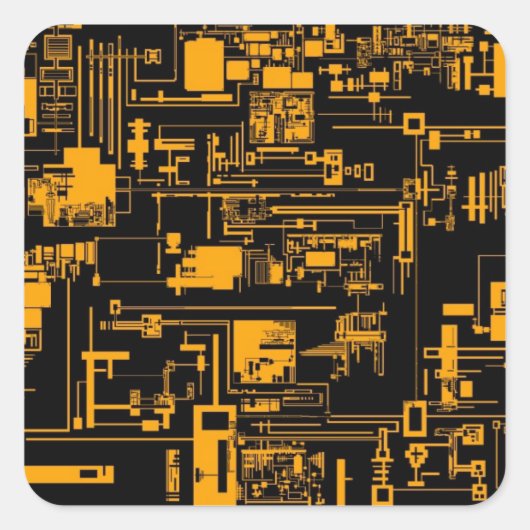統合1.0オレンジ色の正方形のステッカー スクエアシール (正面)
