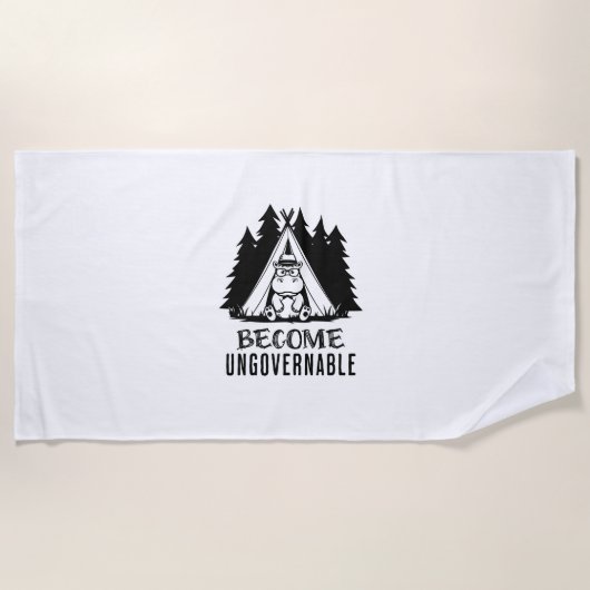 統治できないおもしろいベビーのヒッポモートウFunnになる ビーチタオル (正面)