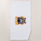 統治できないレトロベビーヒッポデモーンアウトゥ ビーチタオル (正面)