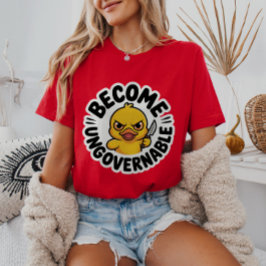 統治不能になれ 暴政に抵抗せよ アクティビストのあひる Tシャツ