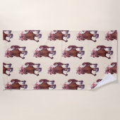 統率馬が競走に勝利 ビーチタオル (正面)