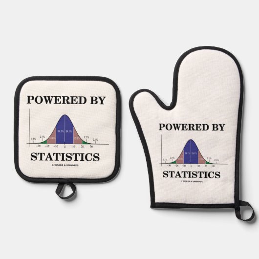 統計によって動くベルカーブ統計ユーモア 鍋つかみ&鍋敷きセット (正面)