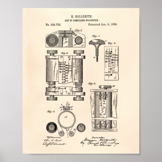 統計の編集1889 Patent Art Old Peper ポスター (正面)