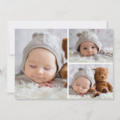 統計アイモダンコンカード付きの誕生告知 招待状 (裏面)