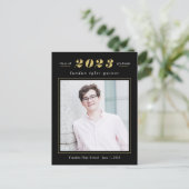 統計シンプル編集可能なカラー卒業はがき ポストカード (スタンド正面)