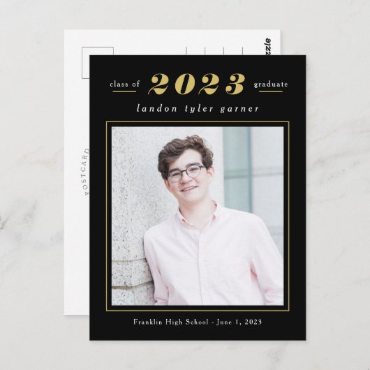 統計シンプル編集可能なカラー卒業はがき ポストカード (正面/裏面)