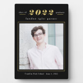 統計シンプル編集可能カラー卒業プラーク フォトプラーク (正面)