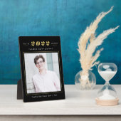 統計シンプル編集可能カラー卒業プラーク フォトプラーク (側面)