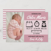 統計ベビー発表 案内状 (正面/裏面)