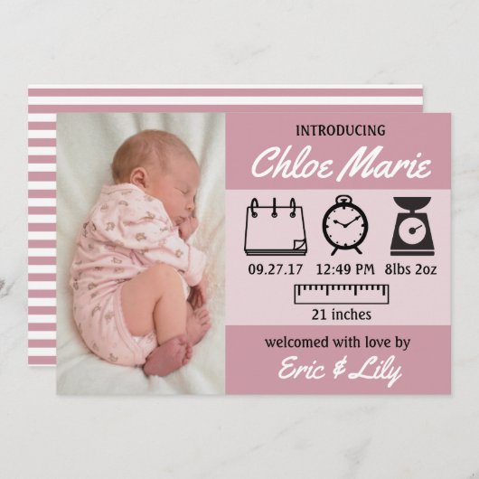 統計ベビー発表 案内状 (正面/裏面)