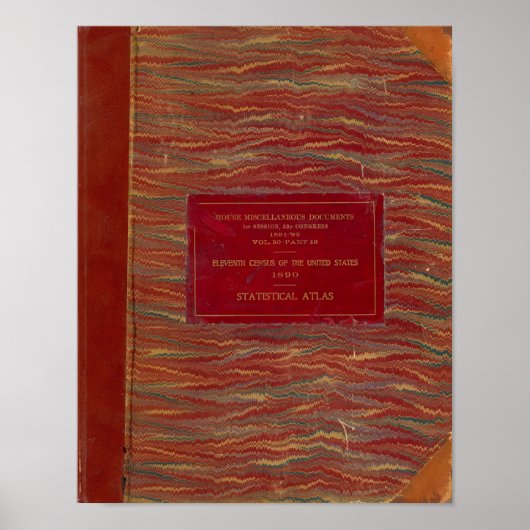 統計地図帳統一された州 ポスター (正面)