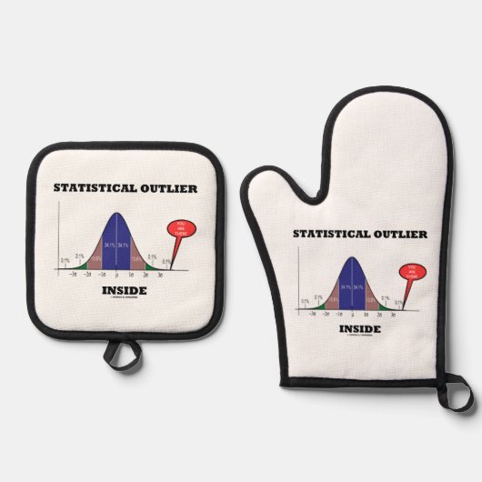 統計外のアウトリアユーモア 鍋つかみ&鍋敷きセット (正面)