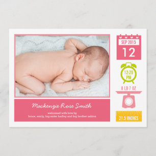 統計大切発表 – ピンク 案内状