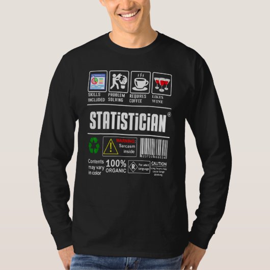 統計学者 ラベル スキル 問題解決 コーヒー 女性 Tシャツ (正面)