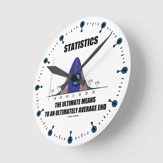 統計最終的に平均する究極の手段 ラウンド壁時計 (傾斜)