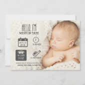 統計生まれたばかりの発表 案内状 (正面)