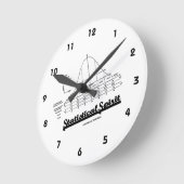 統計的な精神(正規分布のカーブ) ラウンド壁時計 (傾斜)