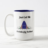 統計的に傾いたベル曲線と呼ぶ ツートーンマグカップ (左)