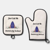 統計的に傾いたベル曲線と呼ぶ 鍋つかみ&鍋敷きセット (正面)