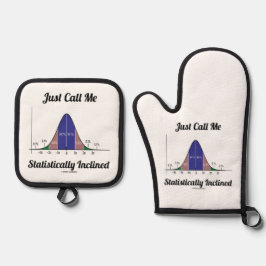 統計的に傾いたベル曲線と呼ぶ 鍋つかみ&鍋敷きセット