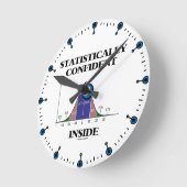 統計的に自信のあるインサイド・ベル・カーブ・ユーモア ラウンド壁時計 (傾斜)